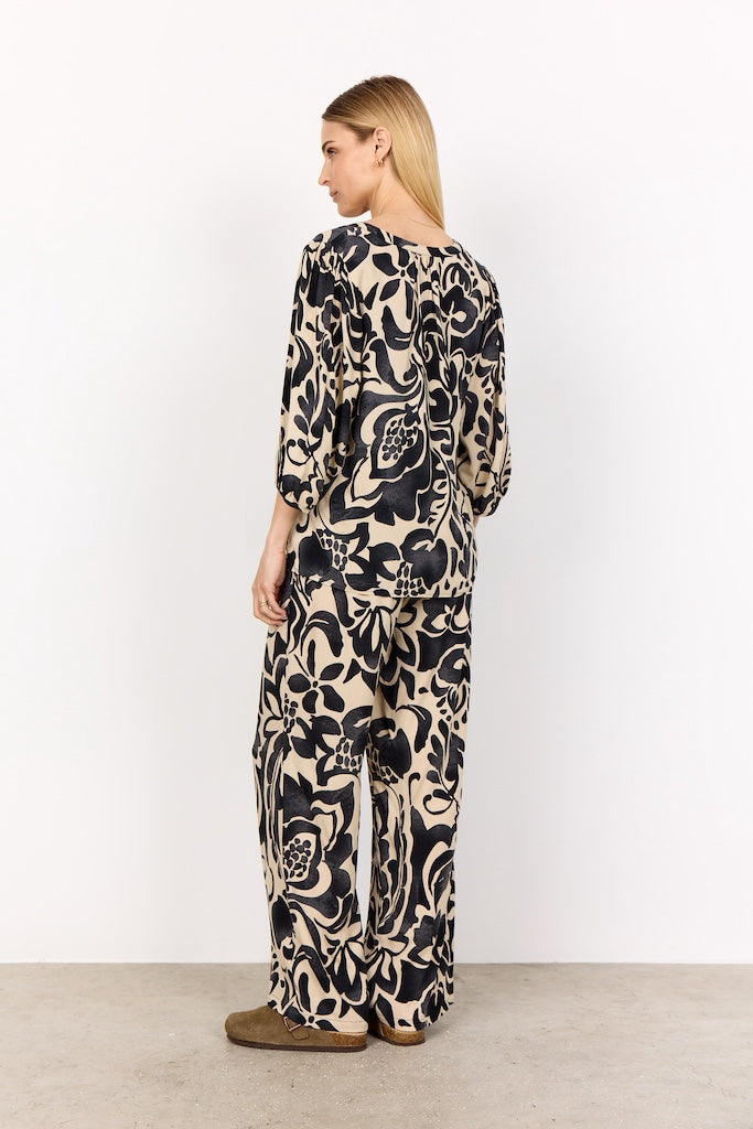 Bluse mit abstraktem Blumenprint