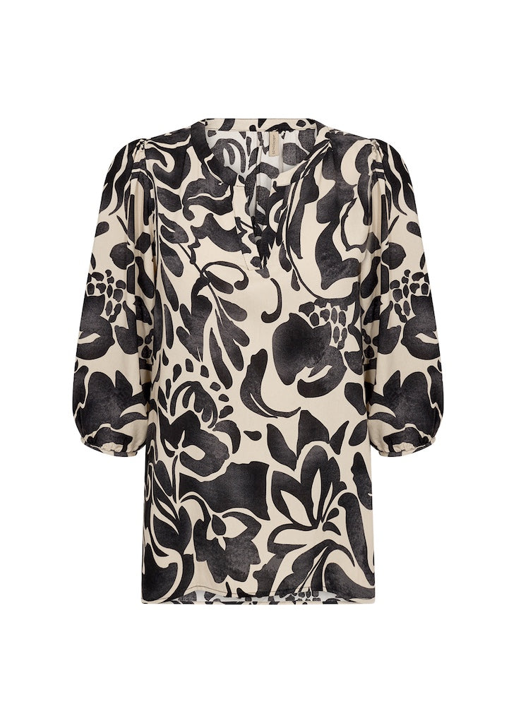 Bluse mit abstraktem Blumenprint