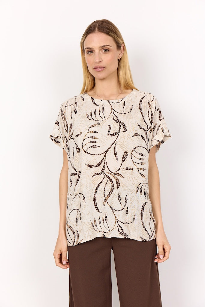 Bluse mit Mosaikdruck