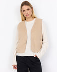 Teddyweste mit Cord in beige