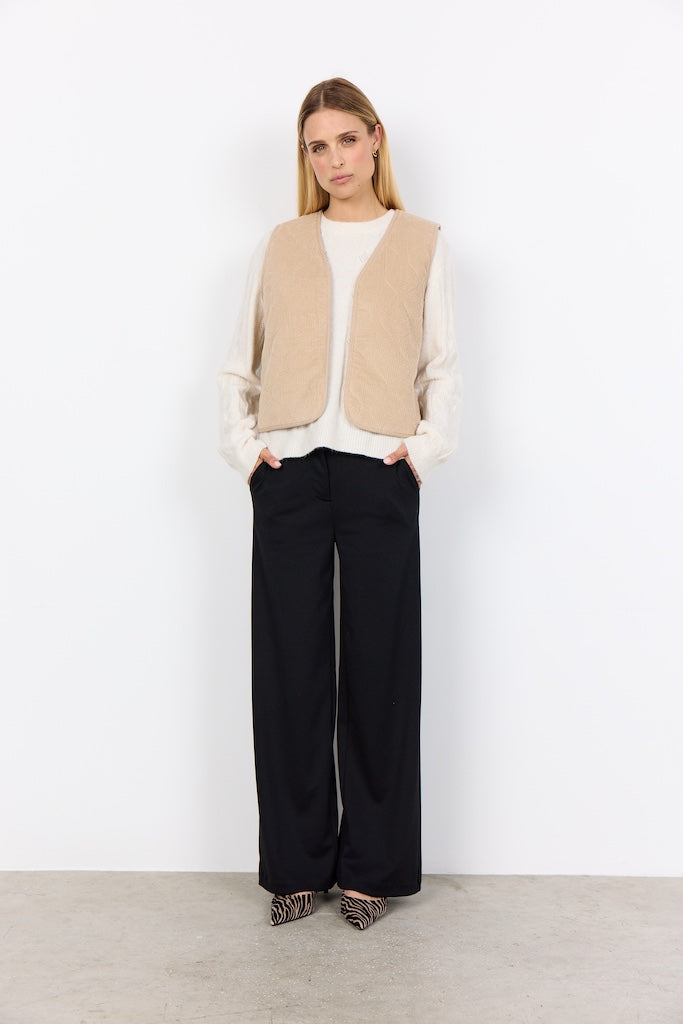 Teddyweste mit Cord in beige