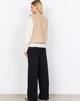 Teddyweste mit Cord in beige