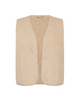 Teddyweste mit Cord in beige