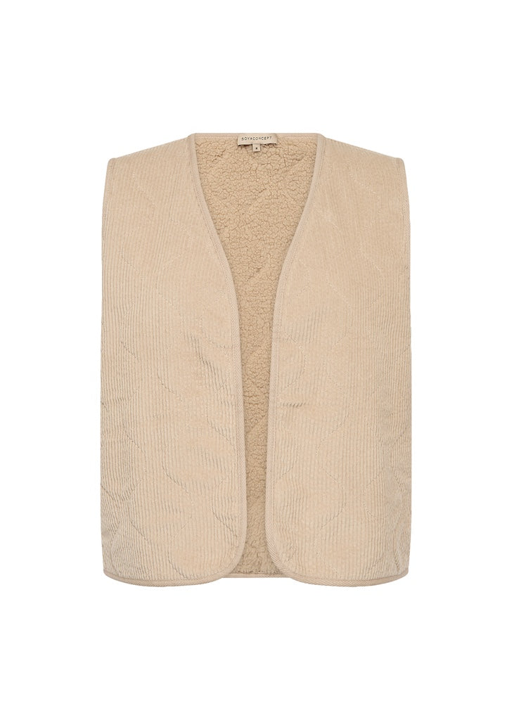Teddyweste mit Cord in beige