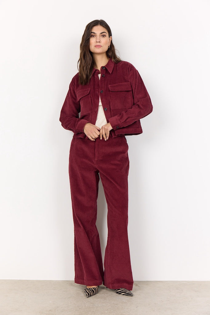 Kordjacke in bordeaux