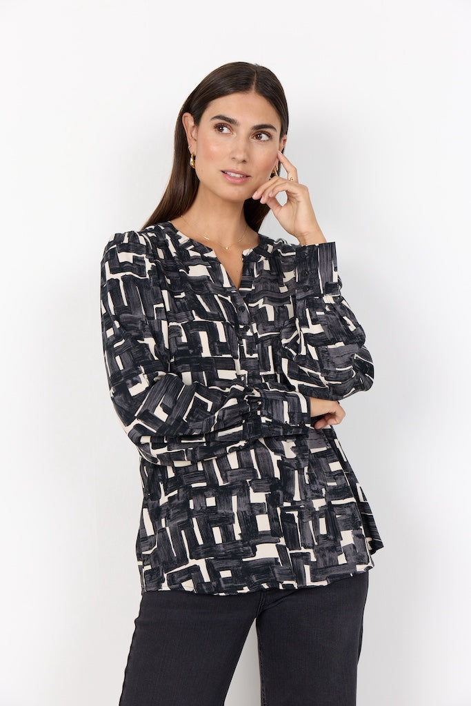 Bluse mit geometrischem Print