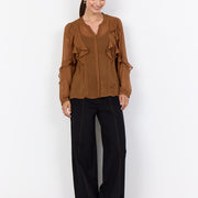 Schicke Bluse mit eleganten Fransen in Toffee