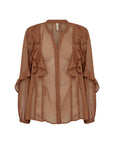 *Schicke Bluse mit eleganten Fransen in Toffee
