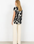 Viskose Bluse mit abstraktem Druck