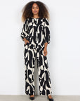 Langarm Bluse mit abstraktem Print