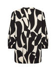 Langarm Bluse mit abstraktem Print