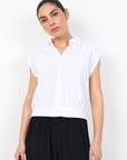 Ärmellose Bluse in Weiß