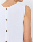 Top mit Knöpfen am Rücken in Weiß