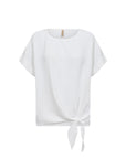 Bluse mit Bindedetail in weiß