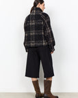 Jacke mit Karodruck & hohem Kragen