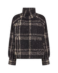 Jacke mit Karodruck & hohem Kragen