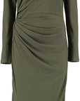 Kleid mit Raffung in Khaki