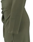 Kleid mit Raffung in Khaki