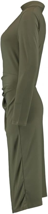 Kleid mit Raffung in Khaki