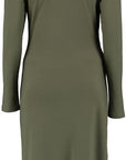 Kleid mit Raffung in Khaki