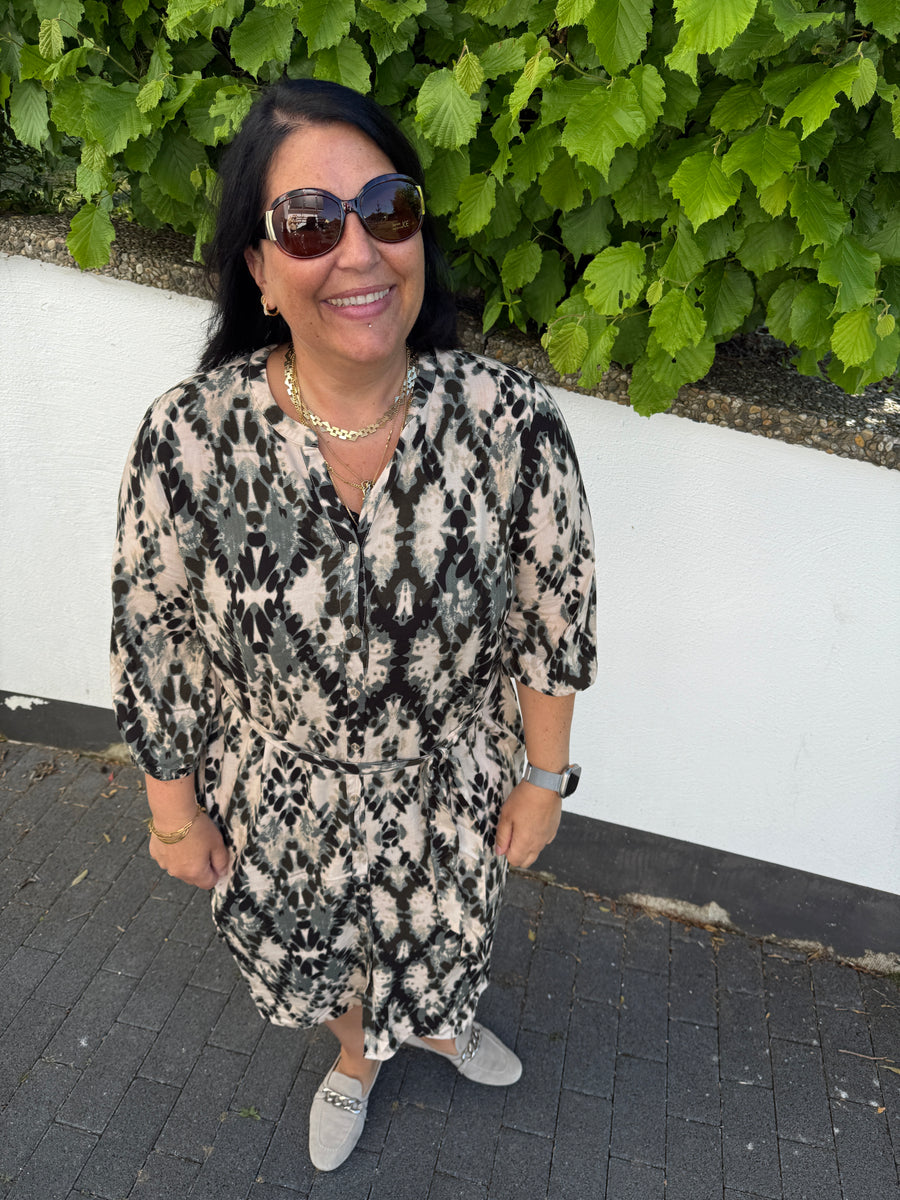 Viskose Kleid mit abstraktem Print