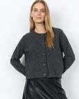 Strickjacke mit Knöpfen in Anthrazit