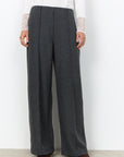 feine Hose mit weitem Beinschnitt in Anthrazit