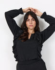 Plus Size Glitzershirt mit Rüschen