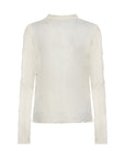 Longshirt mit Spitzenstruktur in Creme
