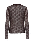 Longshirt mit Spitzenstruktur in Aubergine
