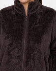 Plus Size Kuscheljacke in Dunkelbraun