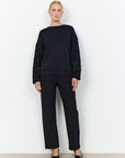 Pullover mit floraler Spitze an den Ärmeln in Schwarz