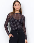 Dot Mesh Shirt in Schwarz