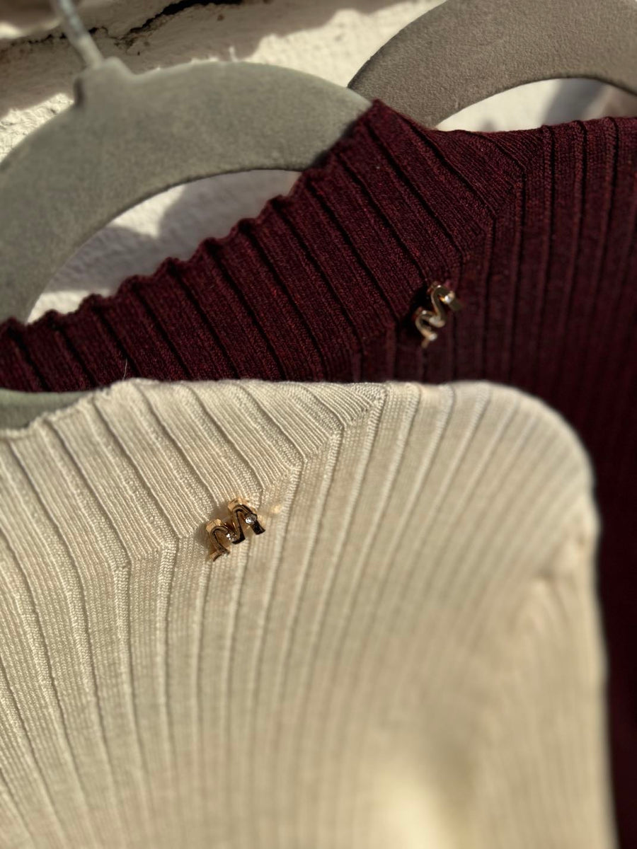 Ripplangarmshirt mit leichtem Kragen