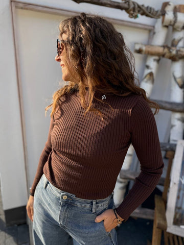 Ripplangarmshirt mit leichtem Kragen