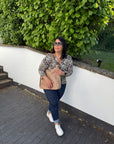 Bluse mit V-Ausschnitt & 3/4 Ärmeln
