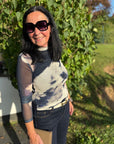 Durchsichtiges Shirt in Blau Mesh
