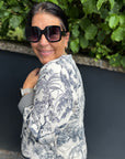 Jacke mit botanischem Druck