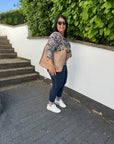 Bluse mit V-Ausschnitt & 3/4 Ärmeln