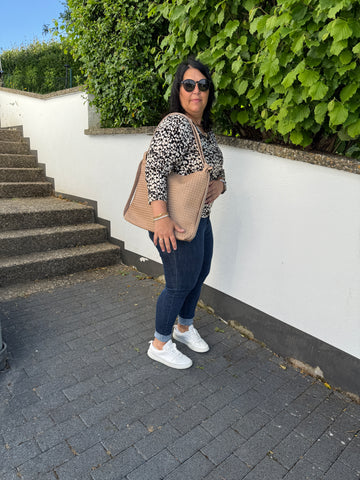 Bluse mit V-Ausschnitt & 3/4 Ärmeln