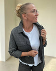 Jacke mit klassischem Kragen und Brusttaschen