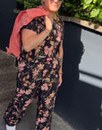 Hose mit zartem Blumendruck