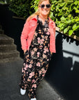 Hose mit zartem Blumendruck