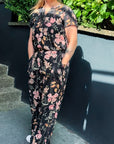 Hose mit zartem Blumendruck
