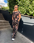 Hose mit zartem Blumendruck