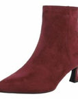 Stiefeletten in Wildlederoptik in Schwarz und Bordeaux