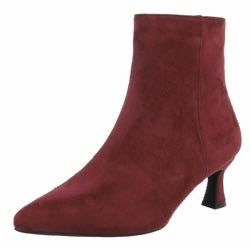 Stiefeletten in Wildlederoptik in Schwarz und Bordeaux