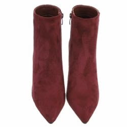 Stiefeletten in Wildlederoptik in Schwarz und Bordeaux