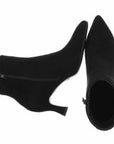 Stiefeletten in Wildlederoptik in Schwarz und Bordeaux