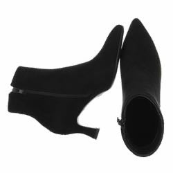 Stiefeletten in Wildlederoptik in Schwarz und Bordeaux